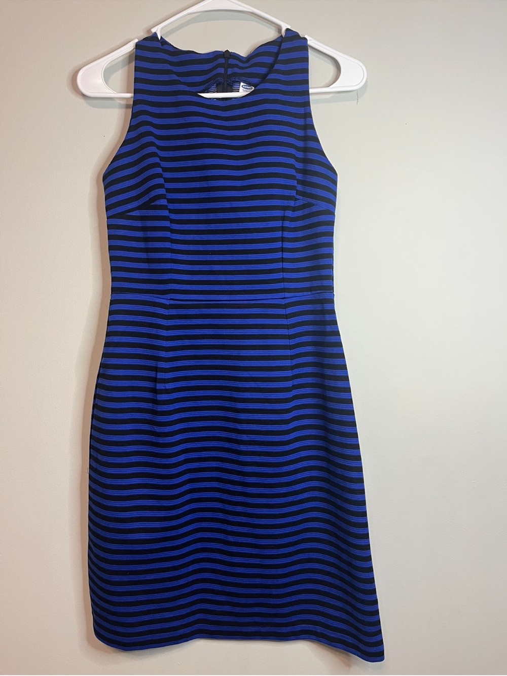 Old navy Blue and Black Striped Sleeveless Sheath Dress small